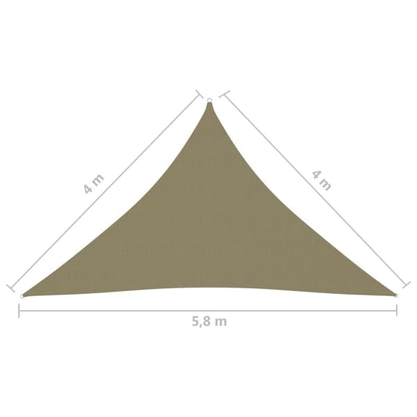The Living Store Aurinkopurje Oxford-kangas kolmio 4x4x5,8 m beige - Päivän- & aurinkovarjot