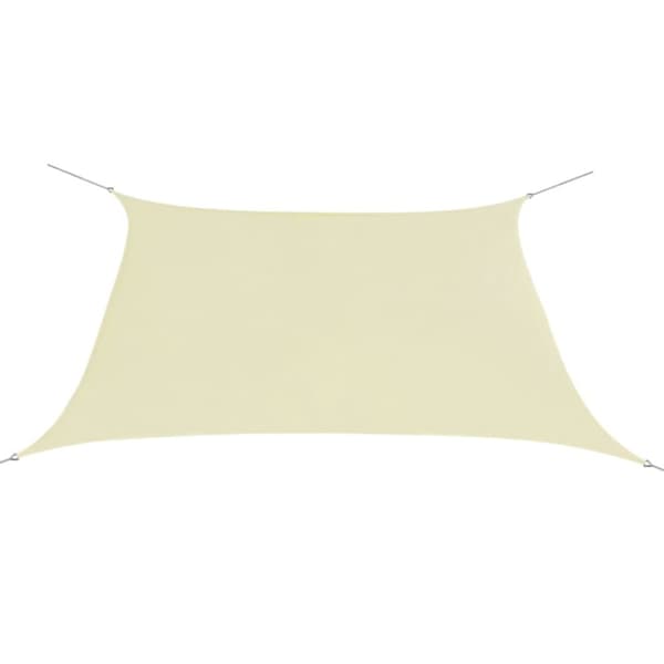 The Living Store solsejl Oxfordstof firkantet 3,6 x 3,6 m cremefarvet -  Parasoller og solskærme