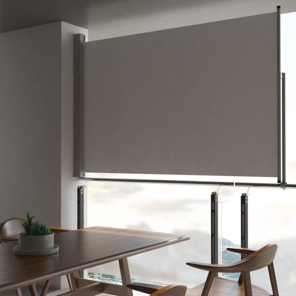 The Living Store Sisäänvedettävä terassin sivumarkiisi 160 x 300 cm harmaa - Päivän- & aurinkovarjot
