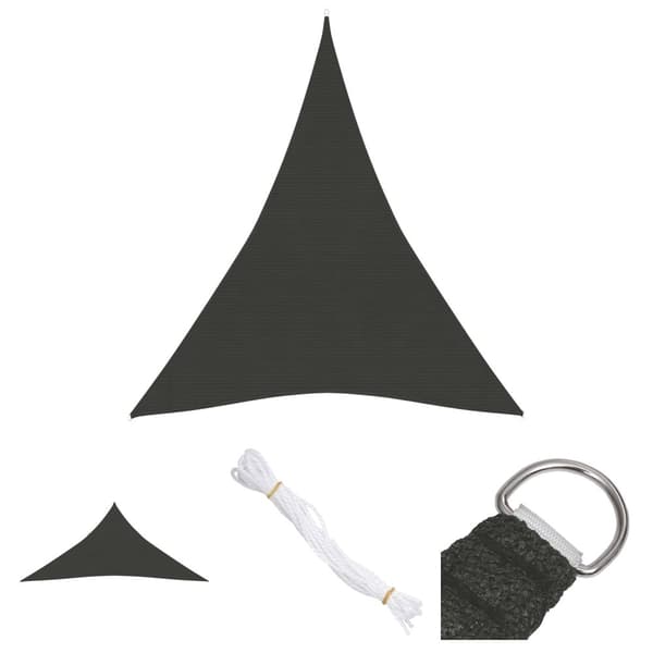 The Living Store solsejl 160 g/m² 5x6x6 m HDPE antracitgrå -  Parasoller og solskærme