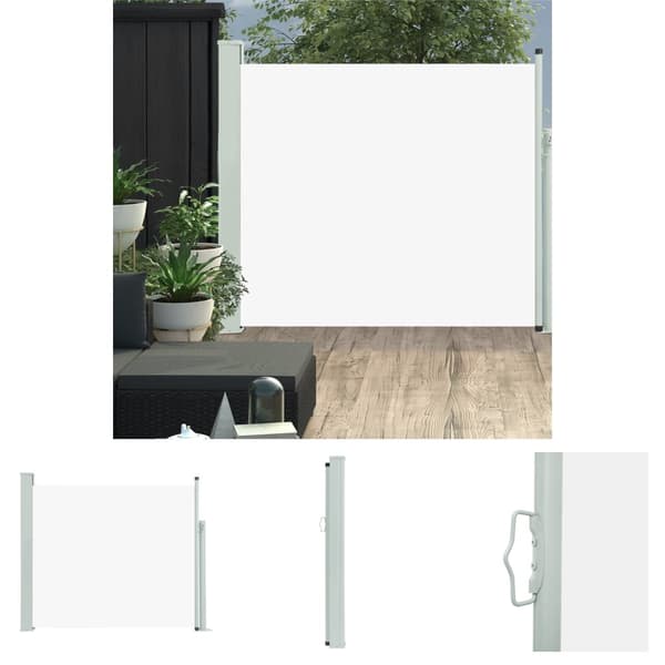 The Living Store Sisäänvedettävä terassin sivumarkiisi 100x300 cm kerma - Päivän- & aurinkovarjot