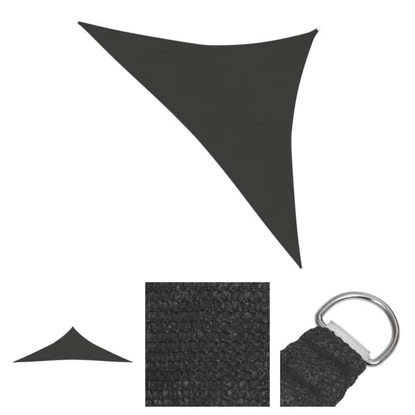 The Living Store Solsegel 160 g/m² antracit 5x5x6 m HDPE - Parasoll & solskydd