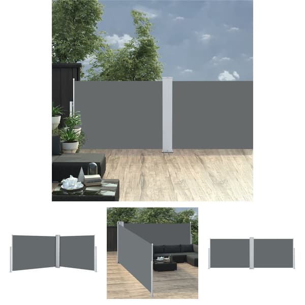 The Living Store Infällbar sidomarkis antracit 120x1000 cm -  Parasoll & solskydd
