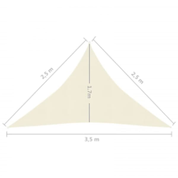 The Living Store Aurinkopurje 160 g/m² kerma 2,5x2,5x3,5 m HDPE - Päivän- & aurinkovarjot