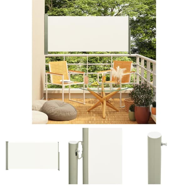 The Living Store Sisäänvedettävä terassin sivumarkiisi 160x300 cm kerma -  Päivän- & aurinkovarjot
