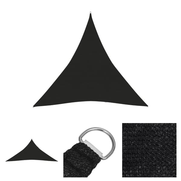 The Living Store solsejl 4,5x4,5x4,5 m 160 g/m² HDPE sort - Parasoller og solskærme