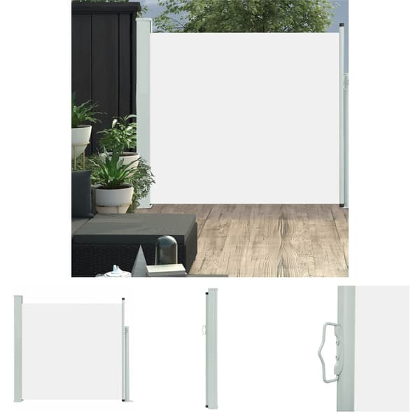 The Living Store Infällbar sidomarkis 170x300 cm gräddvit - Parasoll & solskydd