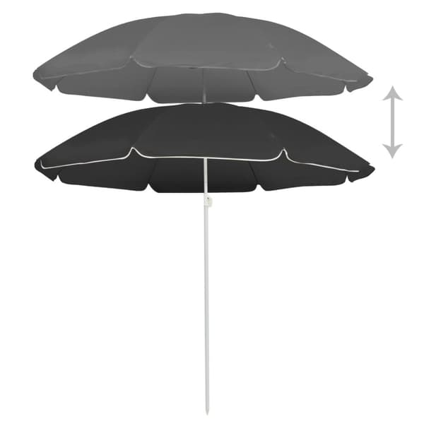 The Living Store Aurinkovarjo terästanko antrasiitti 180 cm - Päivän- & aurinkovarjot