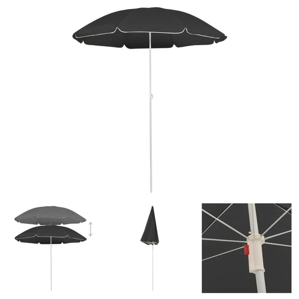 The Living Store Aurinkovarjo terästanko antrasiitti 180 cm -  Päivän- & aurinkovarjot