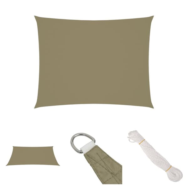 The Living Store solsejl 6x8 m rektangulær oxfordstof beige -  Parasoller og solskærme