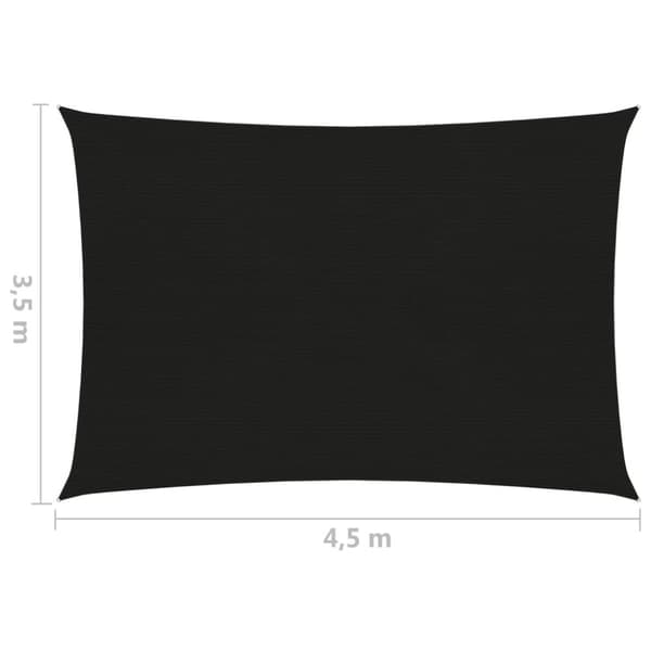 The Living Store Aurinkopurje 160 g/m² musta 3,5x4,5 m HDPE - Päivän- & aurinkovarjot