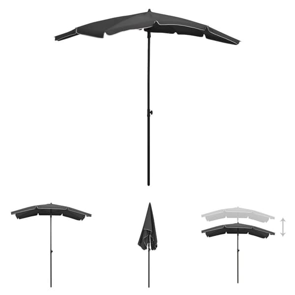 The Living Store Puutarhan Aurinkovarjo tangolla 200x130 cm antrasiitti -  Päivän- & aurinkovarjot