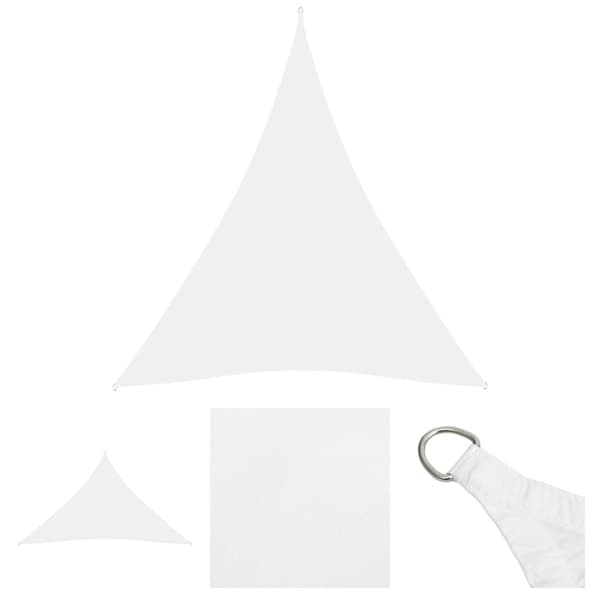 The Living Store Solsegel oxfordtyg trekantigt 3x4x4 m vit -  Parasoll & solskydd