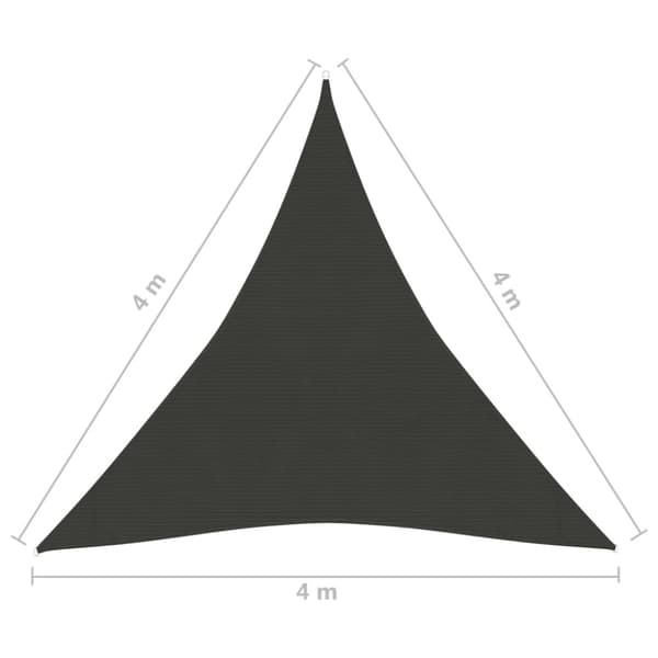 The Living Store solsejl 160 g/m² 4x4x4 m HDPE antracitgrå - Parasoller og solskærme