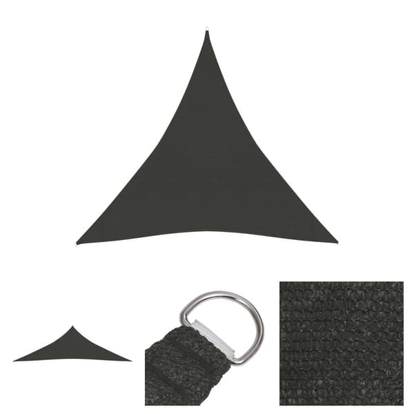 The Living Store solsejl 160 g/m² 4x4x4 m HDPE antracitgrå -  Parasoller og solskærme