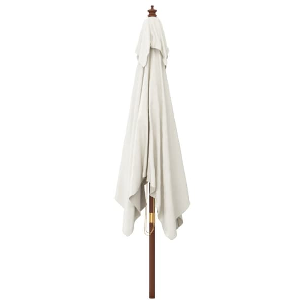 The Living Store haveparasol med træstang 300x300x273 cm sandfarvet - Parasoller og solskærme