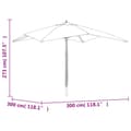 Miniatyrbillede 8 af 8: The Living Store haveparasol med træstang 300x300x273 cm sandfarvet -  Parasoller og solskærme