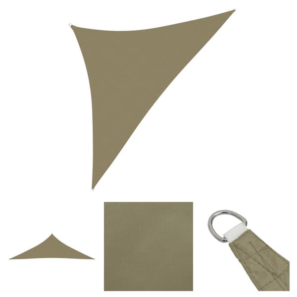 The Living Store Solsegel Oxfordtyg trekantigt 3,5x3,5x4,9 m beige -  Parasoll & solskydd