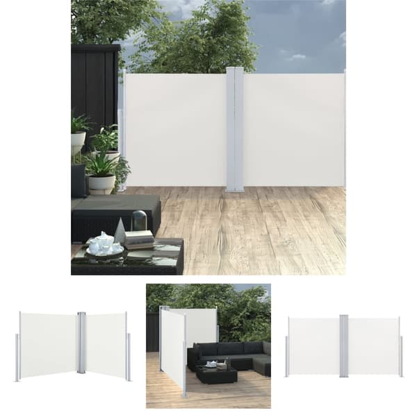 The Living Store Sisäänvedettävä sivumarkiisi 120x600 cm kerma - Päivän- & aurinkovarjot