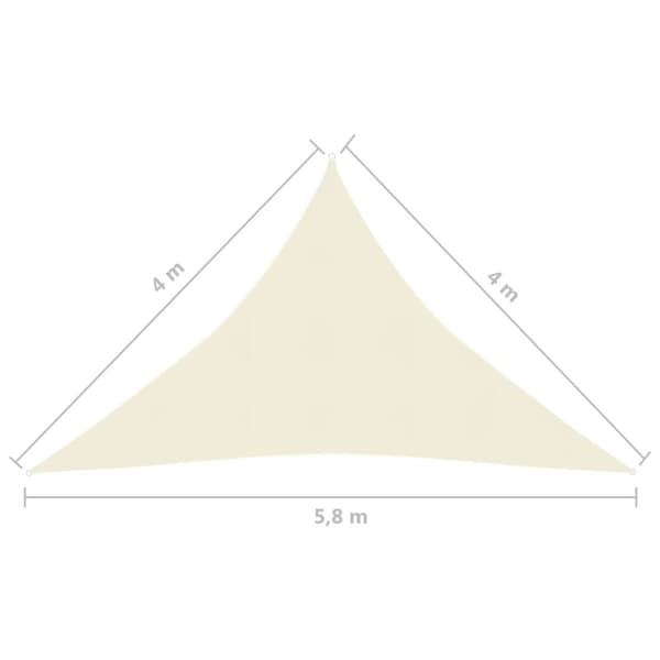 The Living Store solsejl 4x4x5,8 m 160 g/m² HDPE cremefarvet -  Parasoller og solskærme