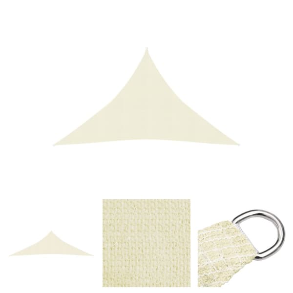 The Living Store solsejl 4x4x5,8 m 160 g/m² HDPE cremefarvet -  Parasoller og solskærme