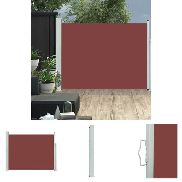 The Living Store sammenrullelig sidemarkise til terrassen 140x500 cm brun - Parasoller og solskærme