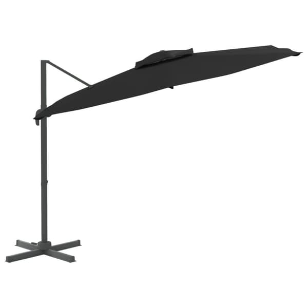 The Living Store Frihängande parasoll med ventilation svart 300x300 cm -  Parasoll & solskydd
