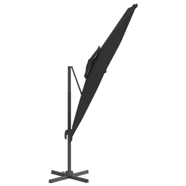The Living Store Frihängande parasoll med ventilation svart 300x300 cm - Parasoll & solskydd