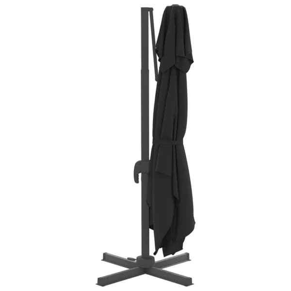 The Living Store Frihängande parasoll med ventilation svart 300x300 cm - Parasoll & solskydd