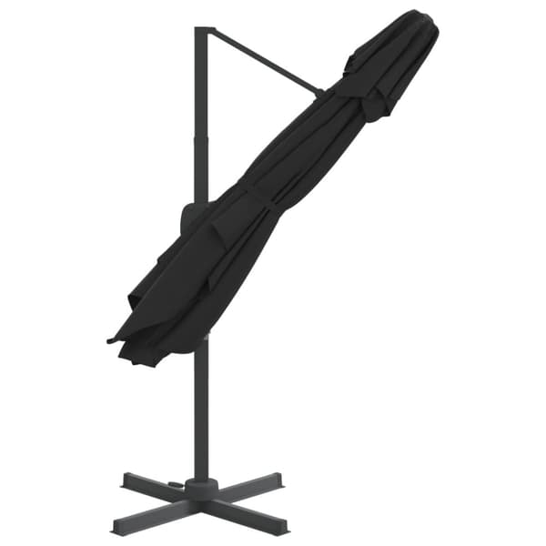 The Living Store Frihängande parasoll med ventilation svart 300x300 cm -  Parasoll & solskydd