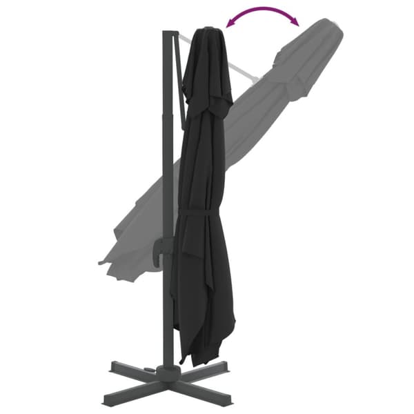 The Living Store Frihängande parasoll med ventilation svart 300x300 cm - Parasoll & solskydd