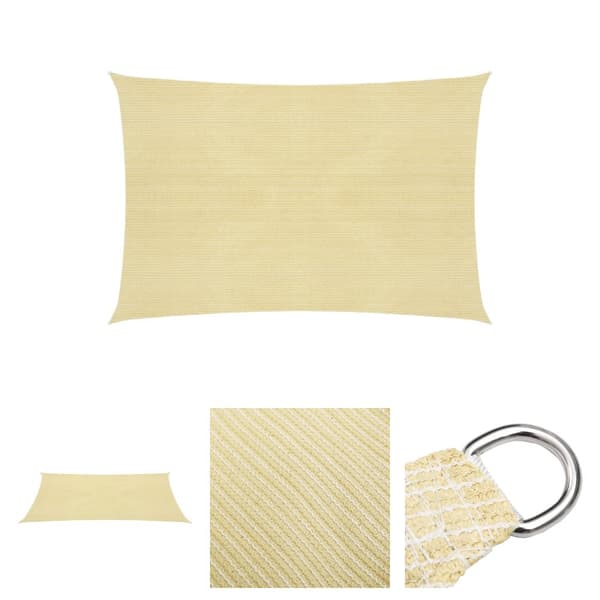 The Living Store solsejl 160 g/m² 6x8 m HDPE beige -  Parasoller og solskærme