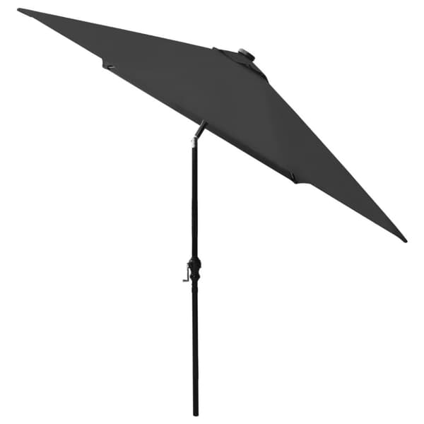 The Living Store parasol med stålstang og LED-lys 2x3 m sort - Parasoller og solskærme