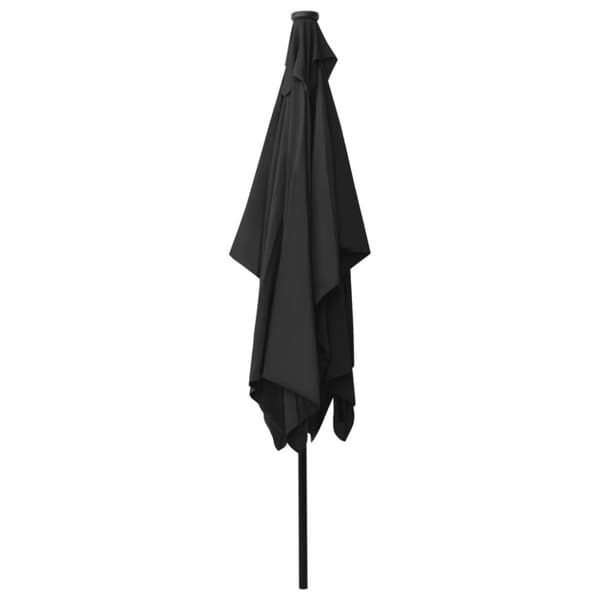 The Living Store parasol med stålstang og LED-lys 2x3 m sort - Parasoller og solskærme