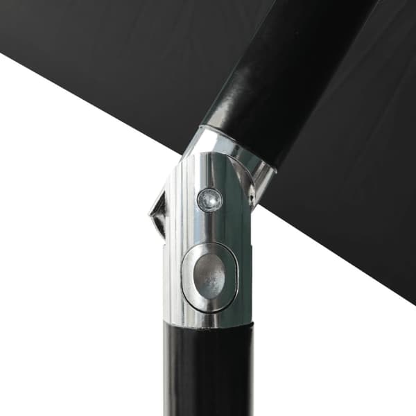 The Living Store parasol med stålstang og LED-lys 2x3 m sort - Parasoller og solskærme