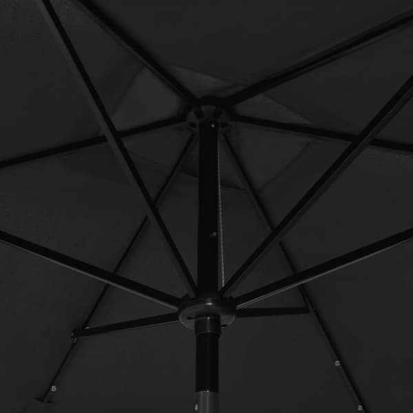 The Living Store parasol med stålstang og LED-lys 2x3 m sort - Parasoller og solskærme