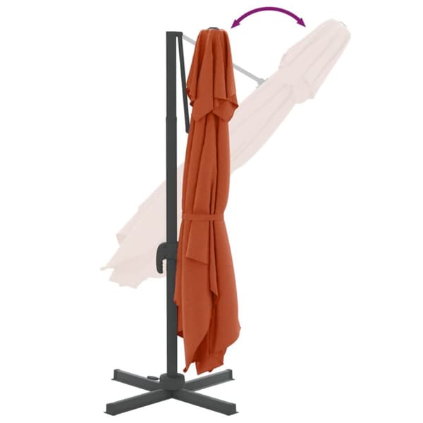 The Living Store Frihängande parasoll med ventilation terrakotta 400x300 cm -  Parasoll & solskydd