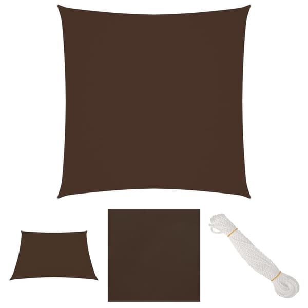 The Living Store Solsegel oxfordtyg fyrkantigt 2x2 m brun -  Parasoll & solskydd