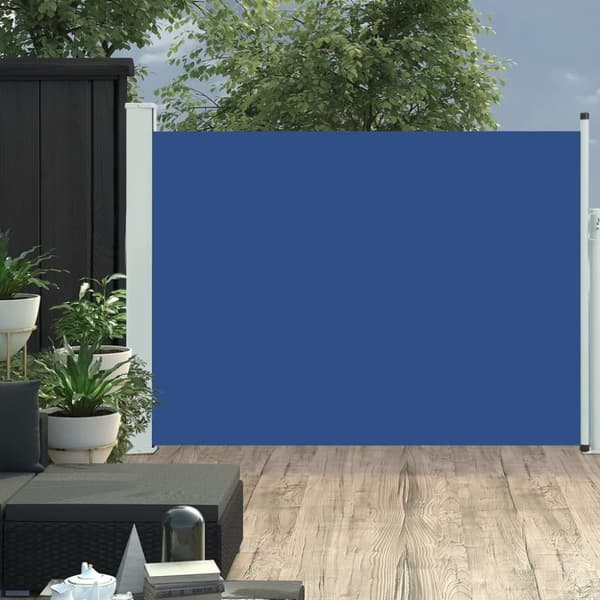 The Living Store Sisäänvedettävä terassin sivumarkiisi 100x500 cm sininen -  Päivän- & aurinkovarjot