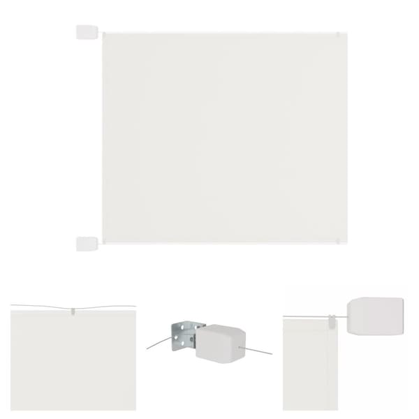 The Living Store Pystymarkiisi valkoinen 140x600 cm Oxford kangas -  Päivän- & aurinkovarjot