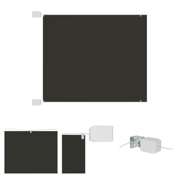 The Living Store Markis vertikal antracit 140x600 cm oxfordtyg - Parasoll & solskydd
