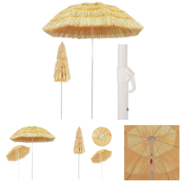The Living Store Strandparasoll naturlig 180 cm Hawaii-stil - Parasoll & solskydd