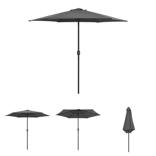 The Living Store udendørs parasol med aluminiumsstang 270x246 cm antracitgrå - Parasoller og solskærme