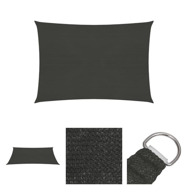 The Living Store solsejl 4x5 m 160 g/m² HDPE antracitgrå - Parasoller og solskærme