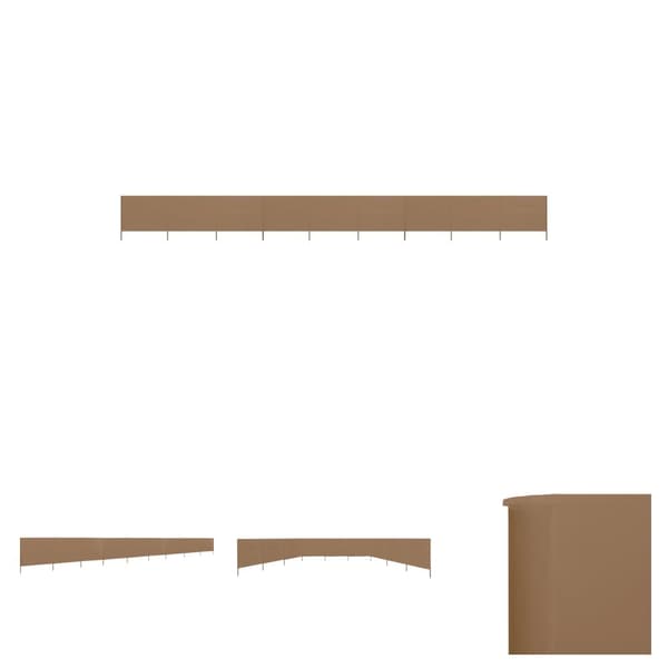 The Living Store Vindskydd 9 paneler tyg 1200x160 cm taupe -  Parasoll & solskydd