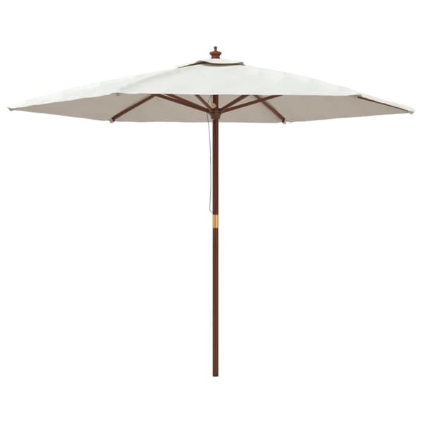 The Living Store Parasoll med trästång 299x240 cm sandfärgad - Parasoll & solskydd