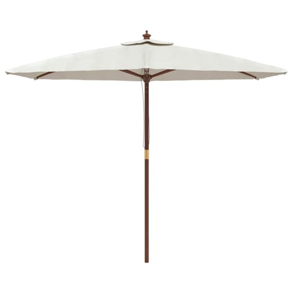 The Living Store Parasoll med trästång 299x240 cm sandfärgad - Parasoll & solskydd