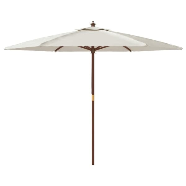 The Living Store Parasoll med trästång 299x240 cm sandfärgad - Parasoll & solskydd