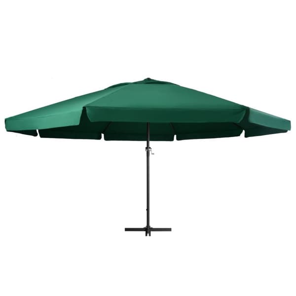 The Living Store Trädgårdsparasoll med aluminiumstång 600 cm grön - Parasoll & solskydd