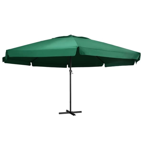 The Living Store Trädgårdsparasoll med aluminiumstång 600 cm grön - Parasoll & solskydd
